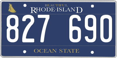 RI license plate 827690