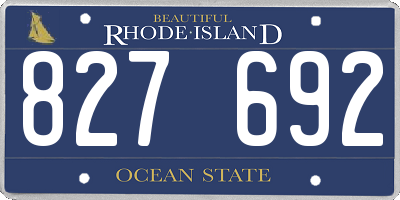 RI license plate 827692