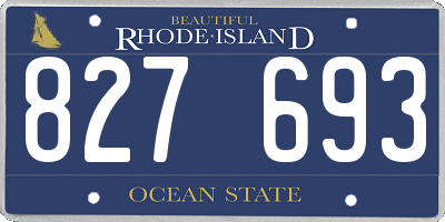 RI license plate 827693