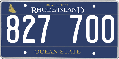 RI license plate 827700