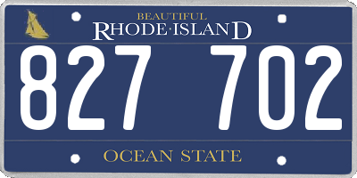RI license plate 827702
