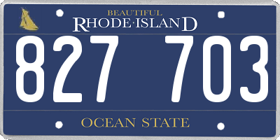 RI license plate 827703