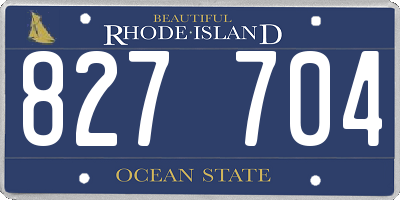 RI license plate 827704