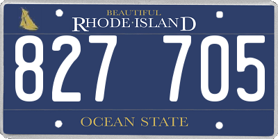 RI license plate 827705