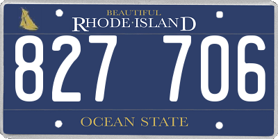 RI license plate 827706