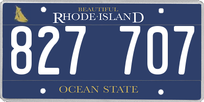 RI license plate 827707