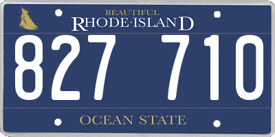 RI license plate 827710