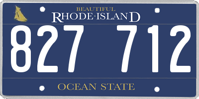 RI license plate 827712