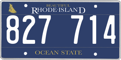RI license plate 827714