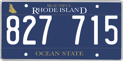RI license plate 827715