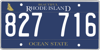 RI license plate 827716