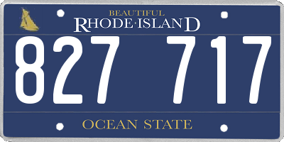 RI license plate 827717