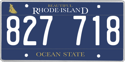 RI license plate 827718
