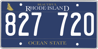 RI license plate 827720