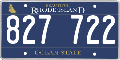RI license plate 827722