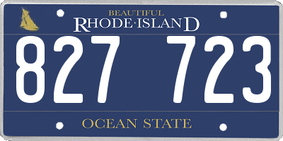 RI license plate 827723