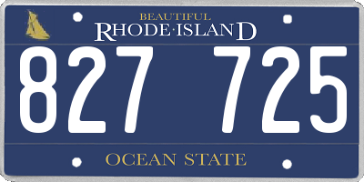 RI license plate 827725