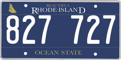 RI license plate 827727