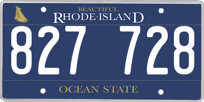 RI license plate 827728