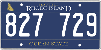 RI license plate 827729