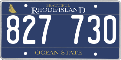 RI license plate 827730