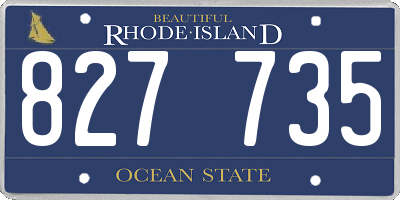 RI license plate 827735