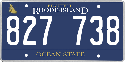 RI license plate 827738