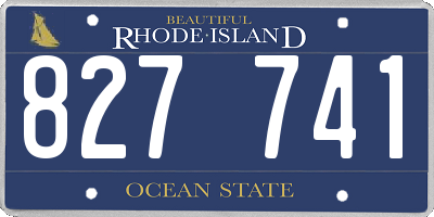 RI license plate 827741