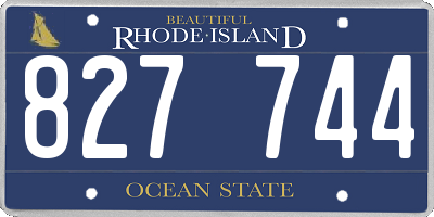 RI license plate 827744