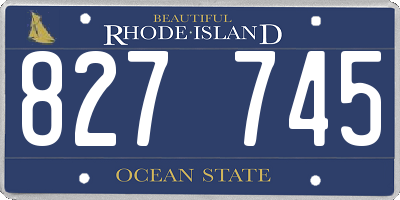 RI license plate 827745