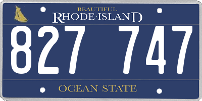 RI license plate 827747
