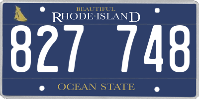RI license plate 827748
