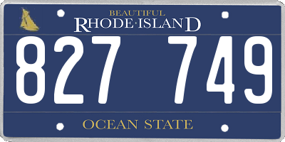 RI license plate 827749