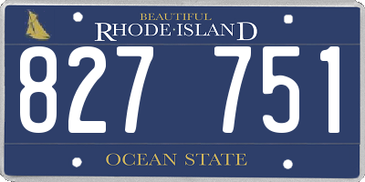 RI license plate 827751