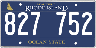RI license plate 827752