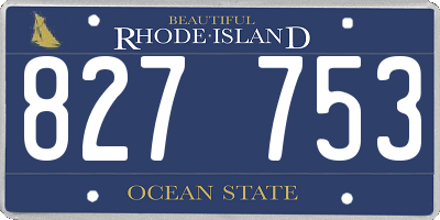 RI license plate 827753