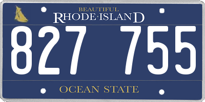 RI license plate 827755