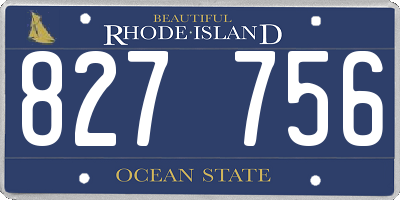RI license plate 827756