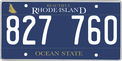 RI license plate 827760
