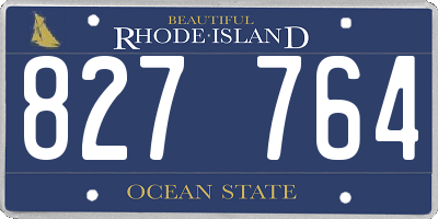 RI license plate 827764