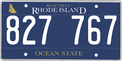 RI license plate 827767