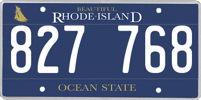 RI license plate 827768