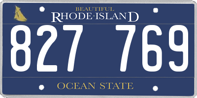 RI license plate 827769