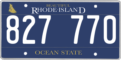 RI license plate 827770