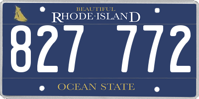 RI license plate 827772