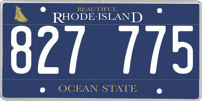 RI license plate 827775