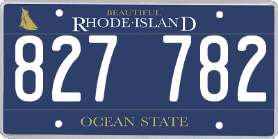 RI license plate 827782