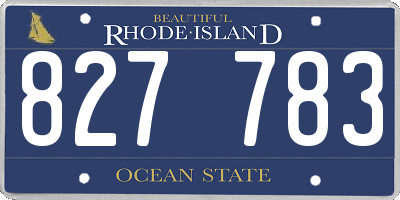 RI license plate 827783