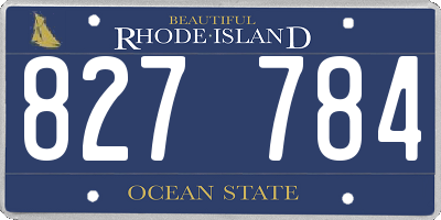 RI license plate 827784