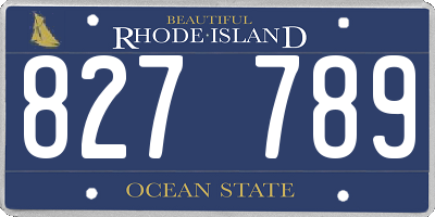 RI license plate 827789